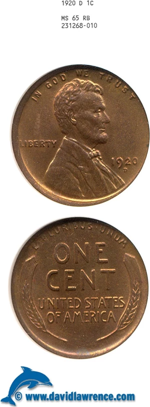image for: 1920-D 1c NGC MS65 RB
