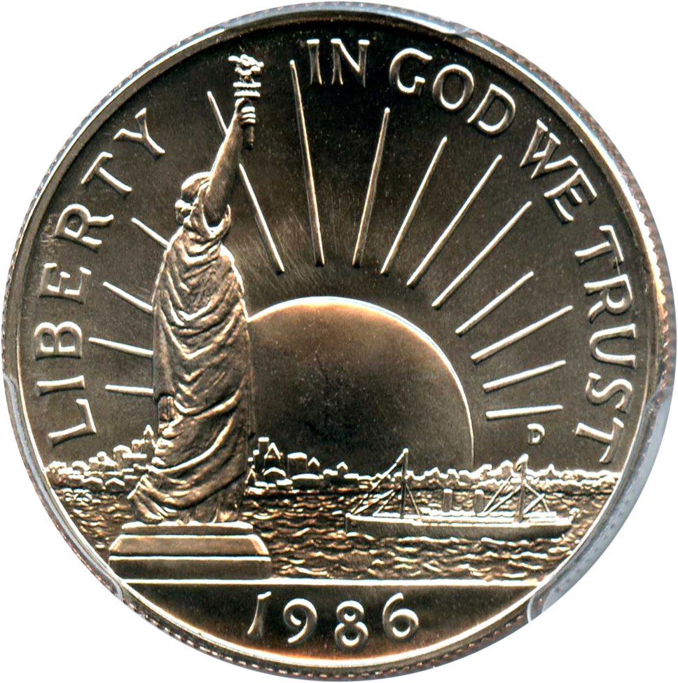 image for: 1986-D Statue Liberty 50c PCGS MS69