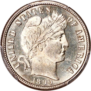 image for: 1899-S 10c PCGS MS64