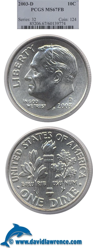 image for: 2003-D 10c PCGS MS67 FB