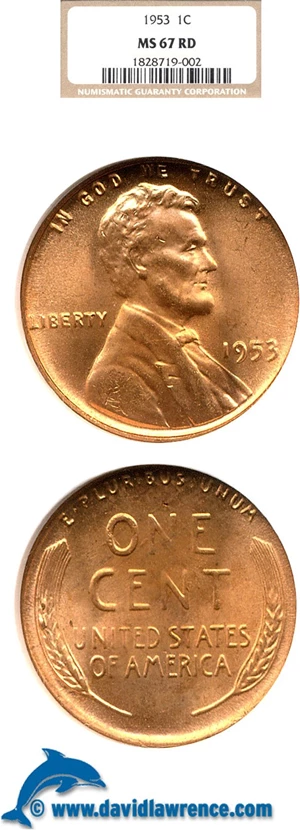 image for: 1953 1c NGC MS67 RD