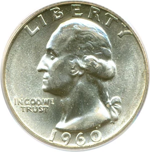 image for: 1960 25C PCGS MS 66