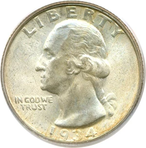 image for: 1934 25c Dbl. Die PCGS MS66