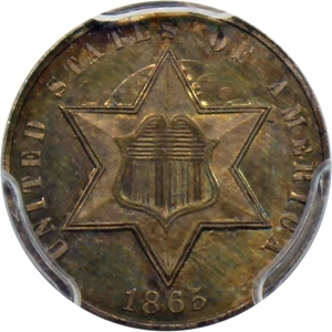 image for: 1865 3cS PCGS/CAC MS66