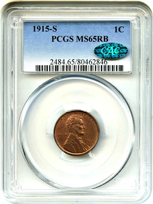 image for: 1915-S 1c PCGS/CAC MS65 RB