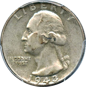 image for: 1943-S 25c PCGS XF40 (Doubled Die)