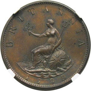 image for: Great Britain: 1799 SOHO 1/2P NGC MS65 BN