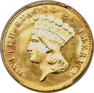 image for: 1888 $3 PCGS/CAC MS65+