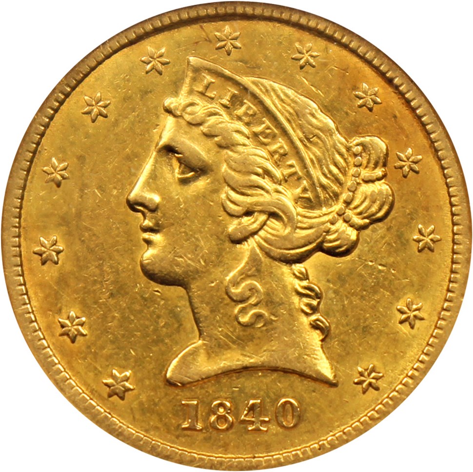 image for: 1840 $5 NGC AU55
