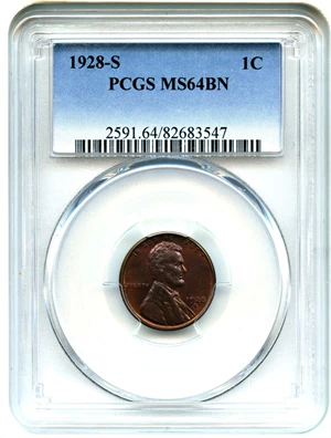 image for: 1928-S 1c PCGS MS64 BN