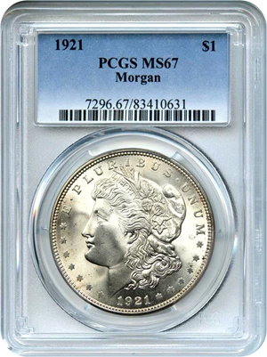 image for: 1921 Morgan $1 PCGS MS67