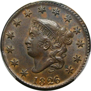 image for: 1826/5 1c PCGS MS62 BN