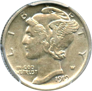 image for: 1919 10c PCGS AU58