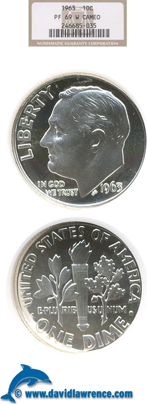 image for: 1963 10c NGC Proof 69 Cameo