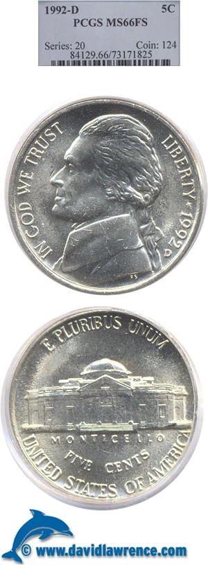 image for: 1992-D 5C PCGS MS66 FS