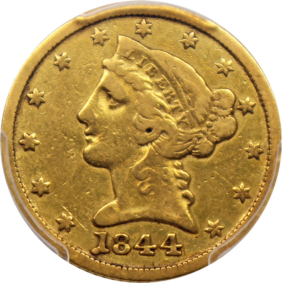 image for: 1844-C $5 PCGS VF20