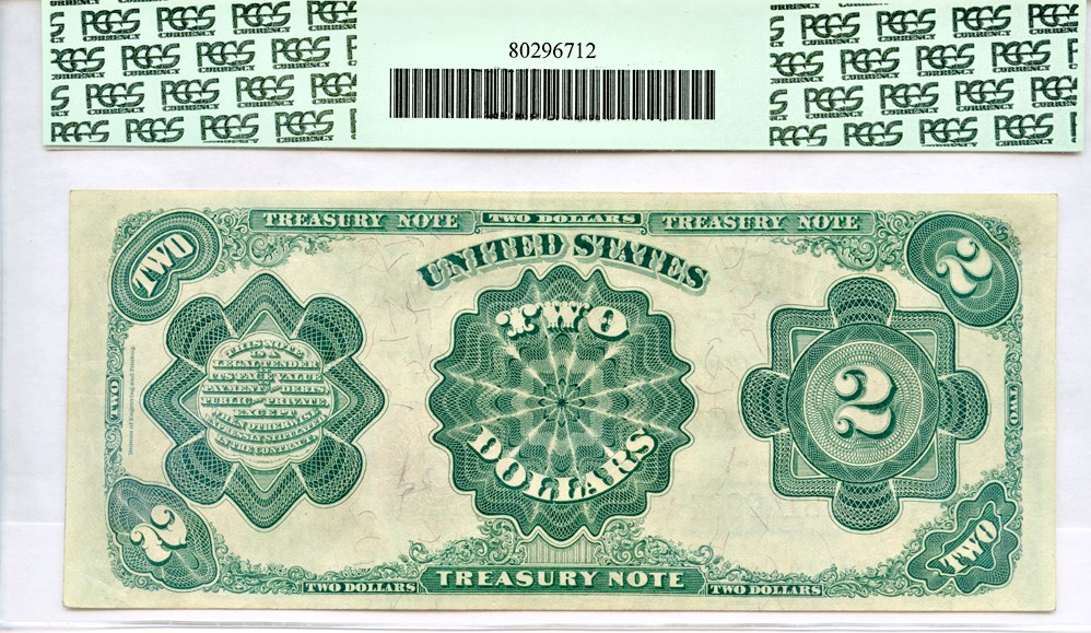 image for: FR. 358 1891 $2 Treasury Note PCGS About New 55