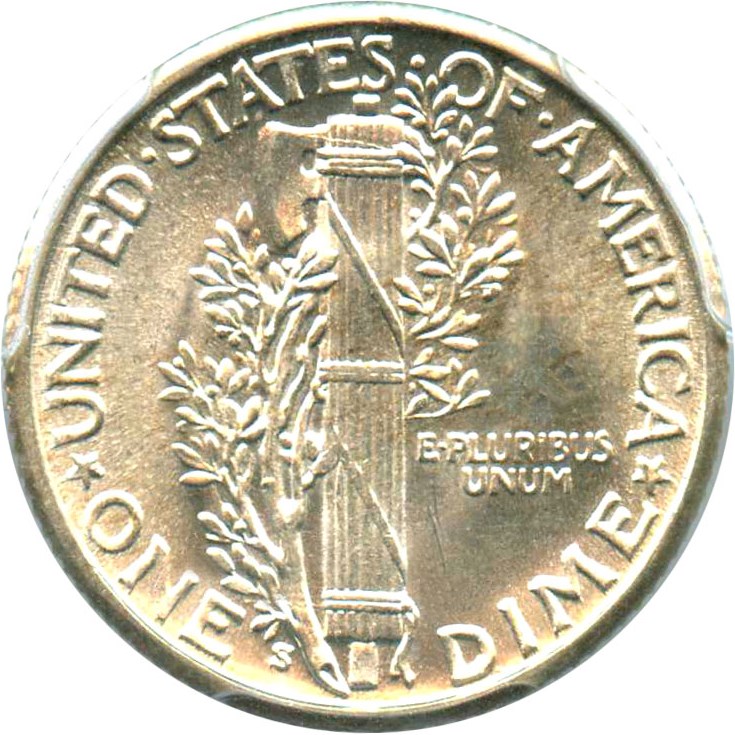 image for: 1929-S 10c PCGS MS65