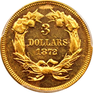 image for: 1872 $3 PCGS MS63