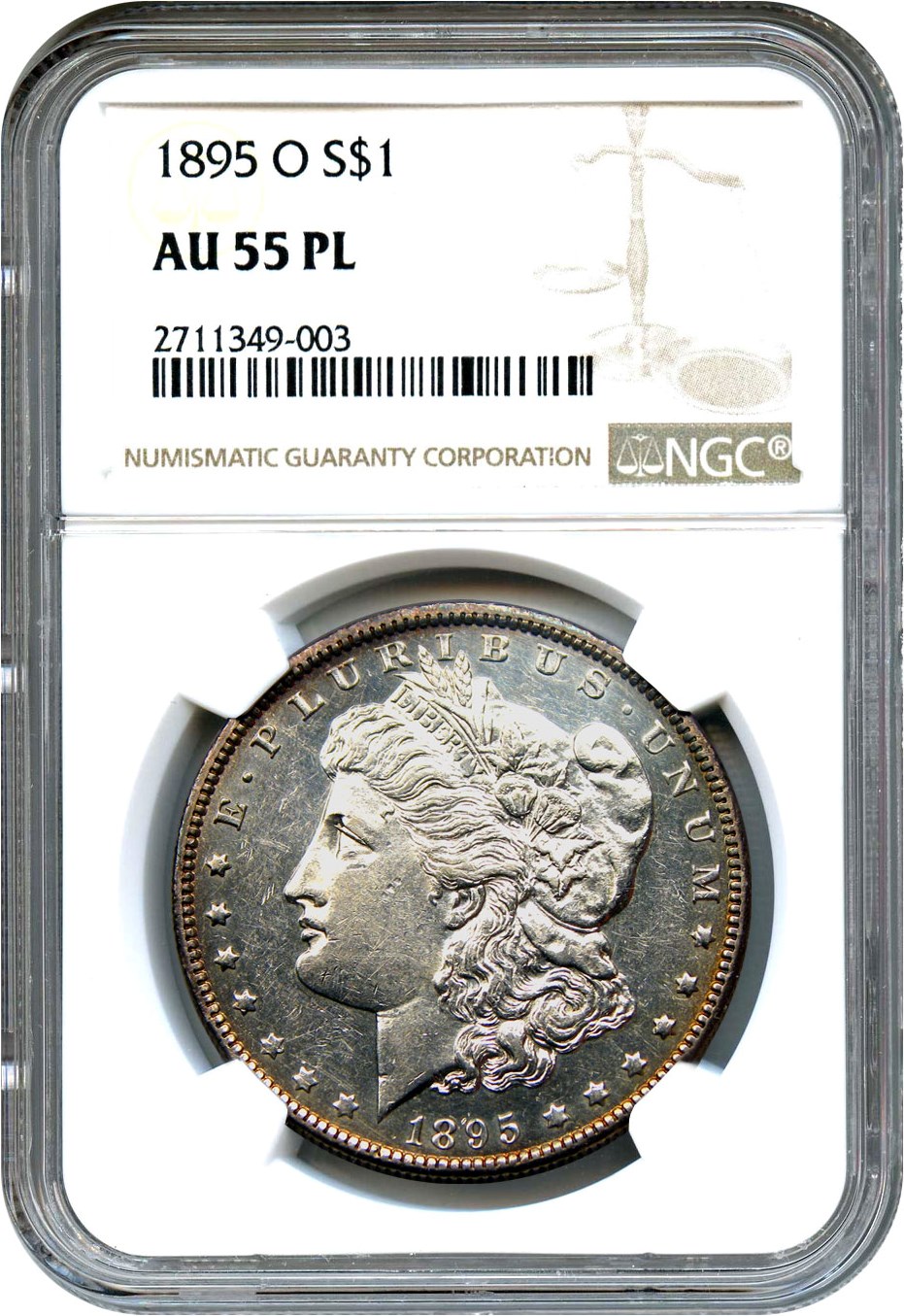 image for: 1895-O $1 NGC AU55 PL