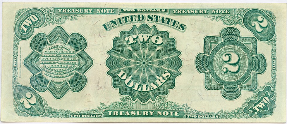 image for: FR. 358 1891 $2 Treasury Note PCGS About New 55