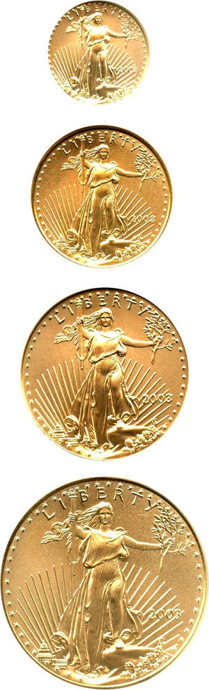 image for: 2003 American Gold Eagle Set NGC MS70 (4 Coins: $5, $10, $25, $50)