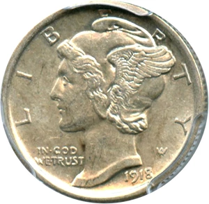 image for: 1918 10c PCGS AU55