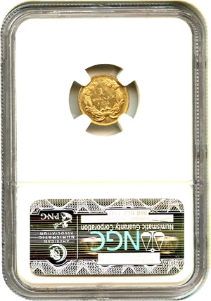 image for: 1874 G$1 NGC UNC Details (Rev Scratched)