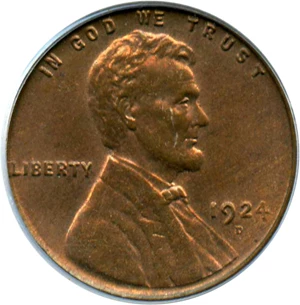 image for: 1924-D 1c PCGS MS63 RB