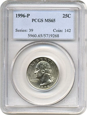 image for: 1996-P 25c PCGS MS65