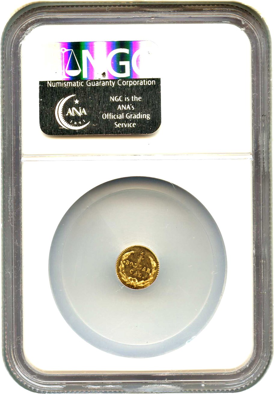 image for: 1871 Cal. Gold 25c NGC MS65 (BG-813, Round Liberty) *Star*