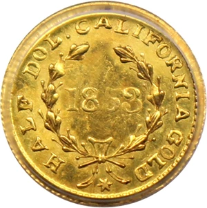image for: 1853 Cal. Gold 50c PCGS MS63 (BG-430)