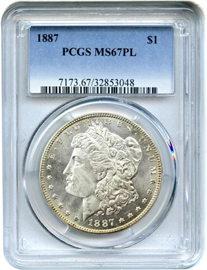 image for: 1887 $1 PCGS MS67 PL