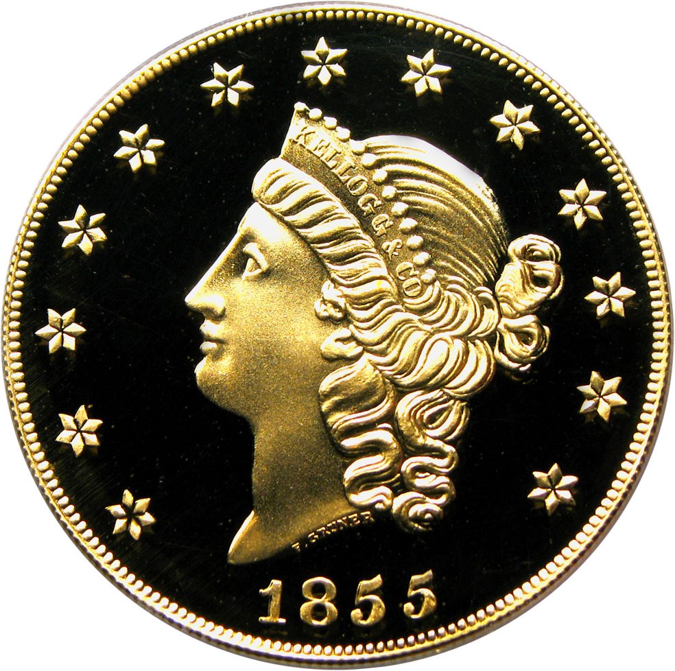 image for: SS Central America Shipwreck: 1855 Kellogg $50 Restrike PCGS Gem Proof (Box and COA)