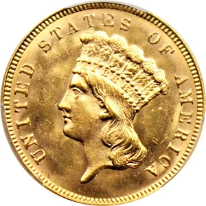 image for: 1888 $3 PCGS/CAC MS64+