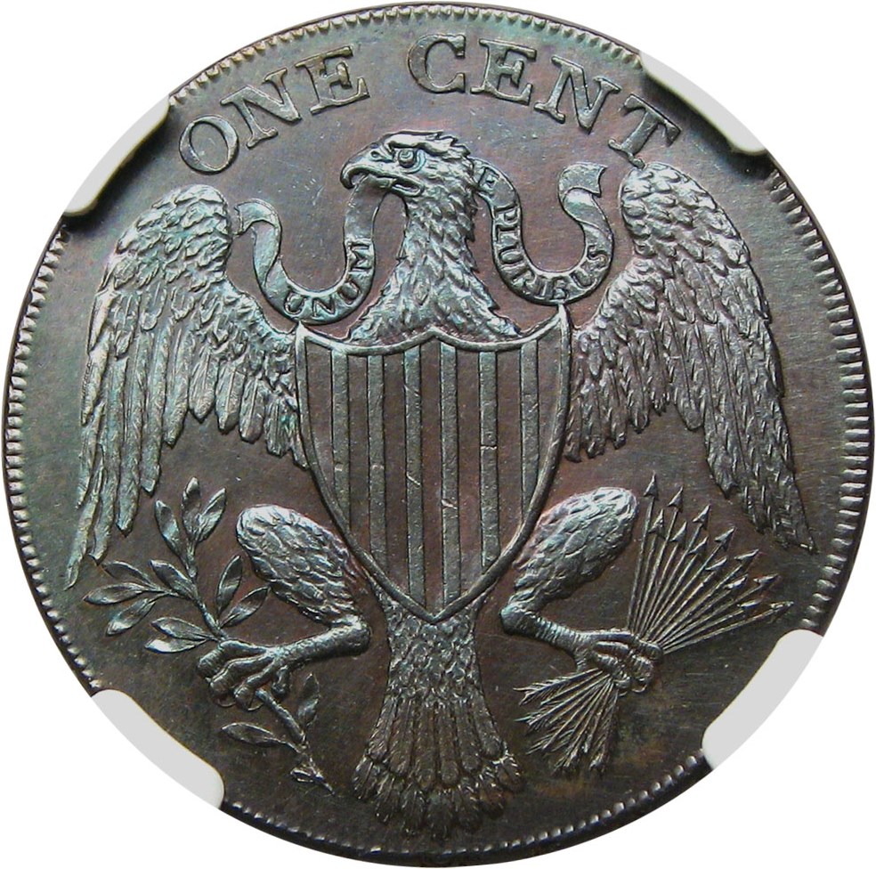 image for: 1791 Washington 1c NGC MS62 BN (Large Eagle)