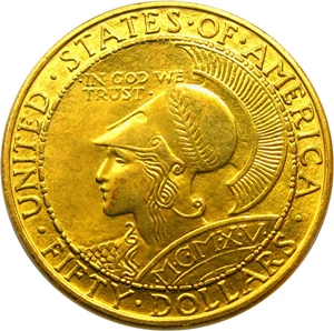 image for: 1915-S Panama-Pacific Round $50 PCGS MS64