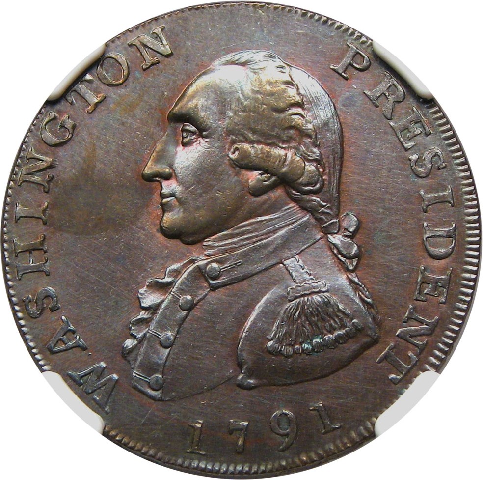 image for: 1791 Washington 1c NGC MS62 BN (Large Eagle)