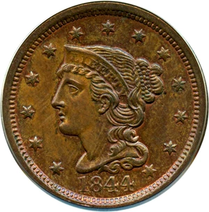 image for: 1844 1c PCGS MS64 RB