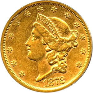 image for: 1872-S $20 PCGS AU50