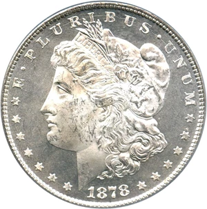 image for: Top 100 VAM: 1878 8TF $1 PCGS/CAC MS63 (VAM-5, Doubled RIB)