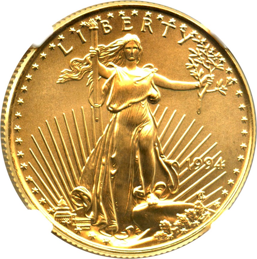 image for: 1994 Gold Eagle $25 NGC MS69