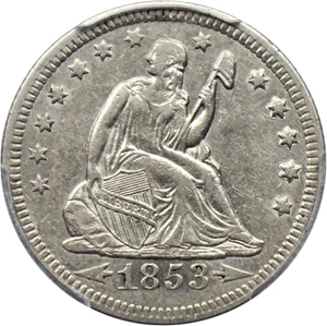 image for: 1853-O 25c PCGS/CAC AU50 (Arrows & Rays)
