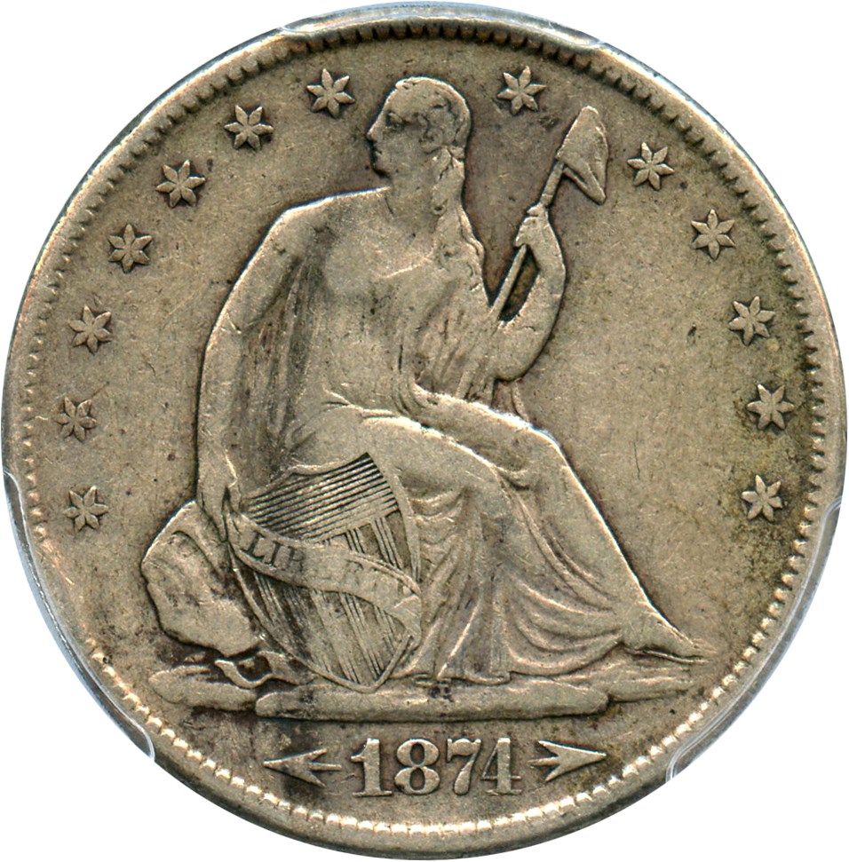 image for: 1874-S 50c PCGS VF25 (Arrows)