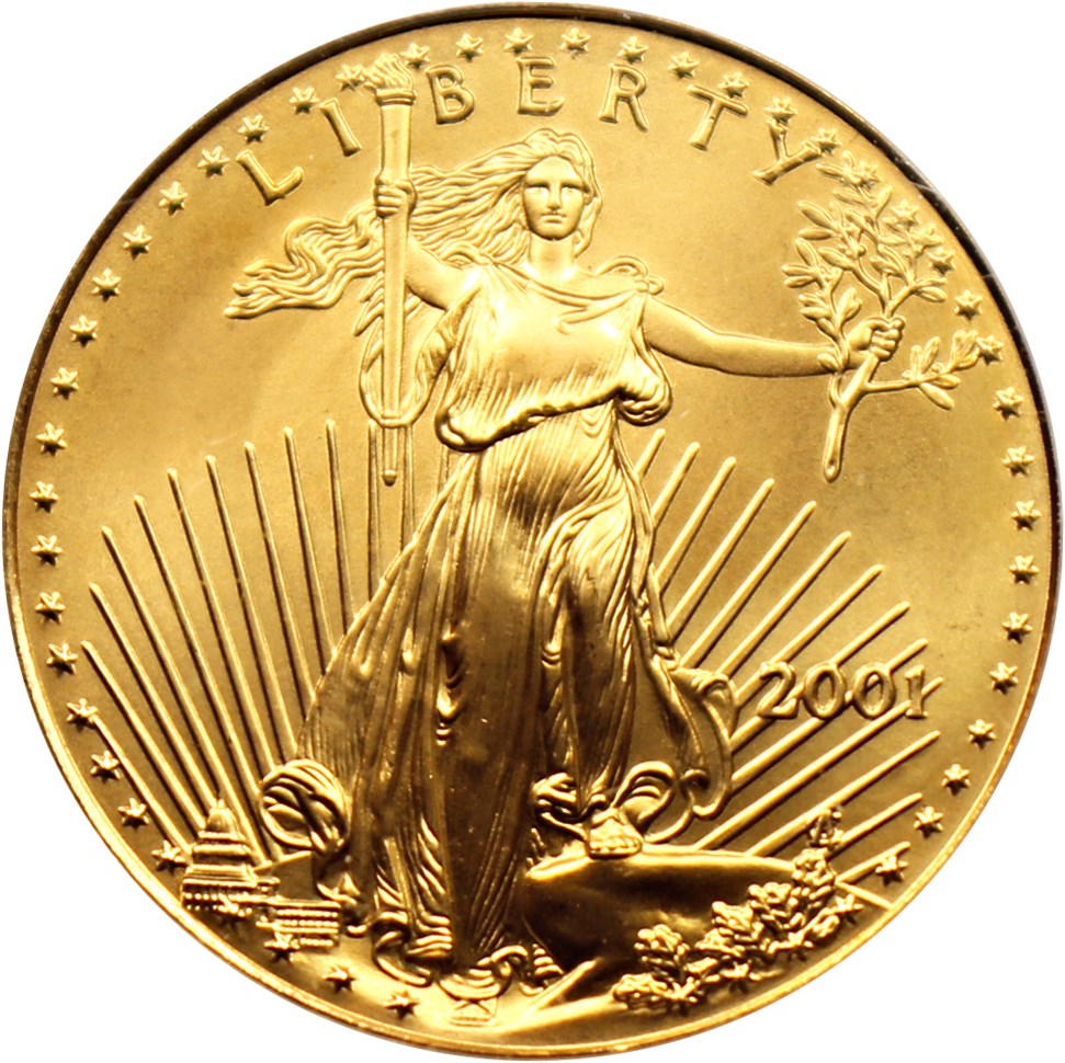 image for: 2001 Gold Eagle $25 PCGS MS69