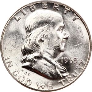 image for: 1963 50c PCGS MS64 FBL