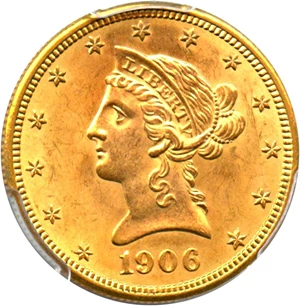 image for: 1906-D $10 PCGS/CAC MS64