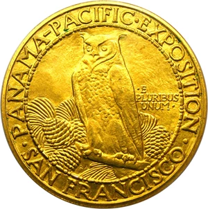 image for: 1915-S Panama-Pacific Round $50 PCGS MS64