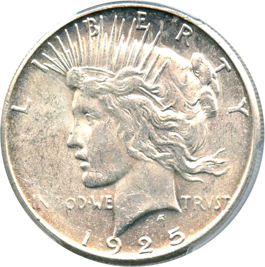 image for: Top 50 VAM: 1925-S $1 PCGS MS61 (VAM-3, Doubled Wing)