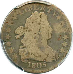 image for: 1805 10c PCGS Good Details (Damage, 4 Berries)